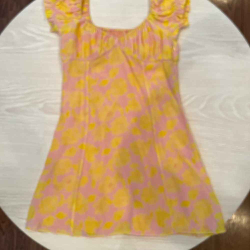 NWOT Sample Amanda Uprichard Yellow/Pink XS/S Mini Dress